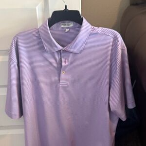 Peter Millar Purple Striped Polo Shirt